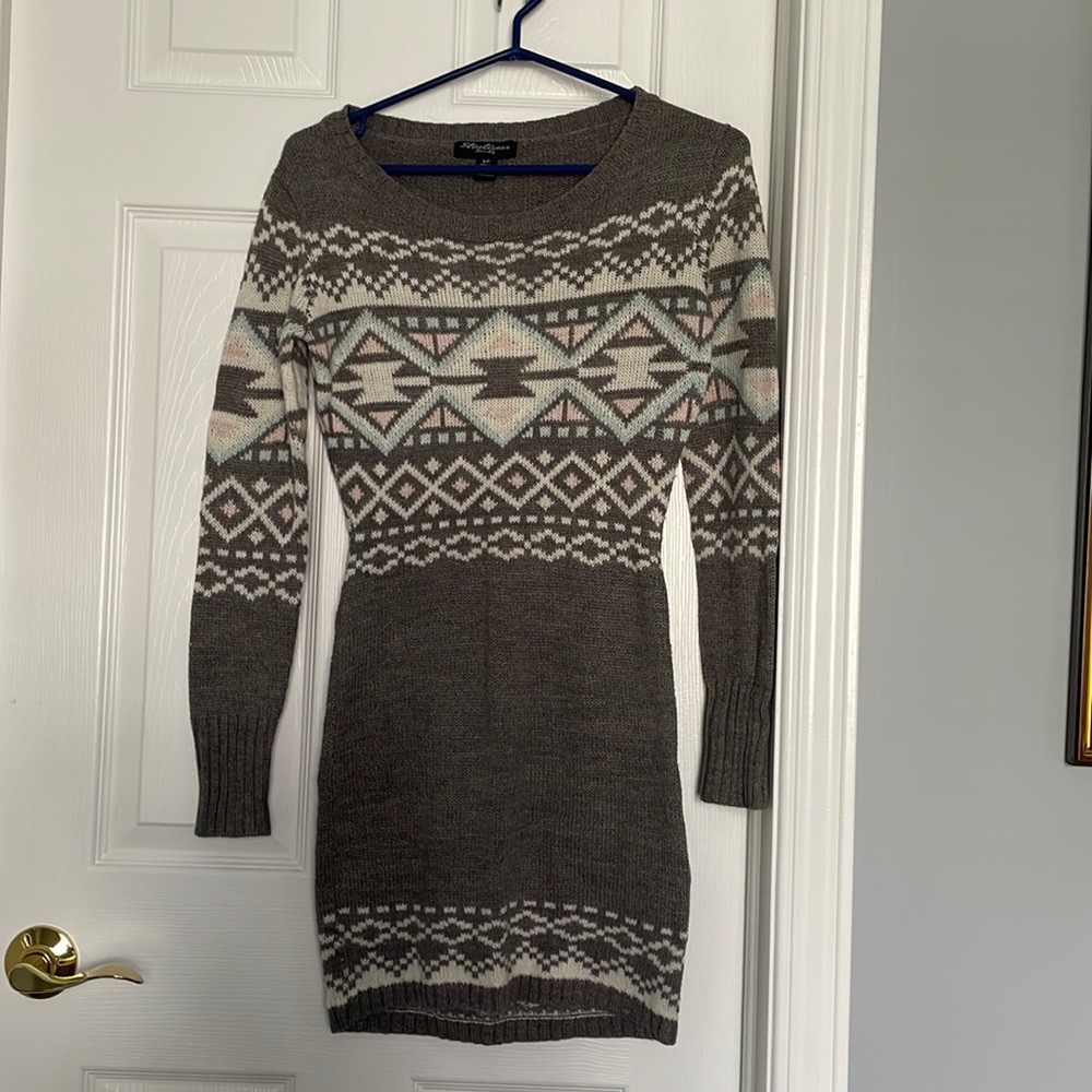 Form fitting winter sweater dress
